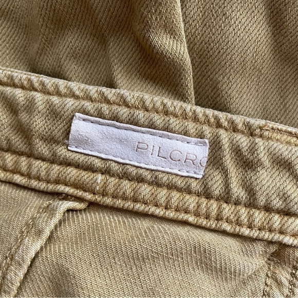 Pilcro Wide Leg Trouser Jeans High Rise Pant Mustard Yellow Baggy Anthro Size 29 - Picture 10 of 12